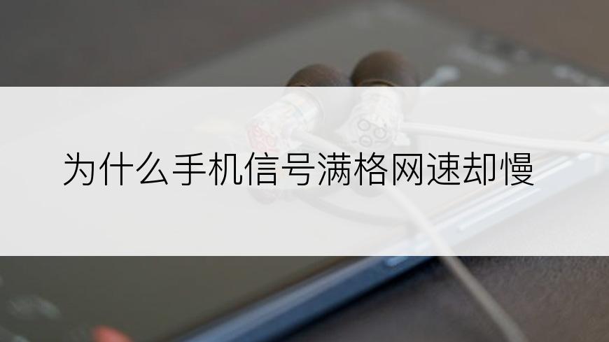 为什么手机信号满格网速却慢