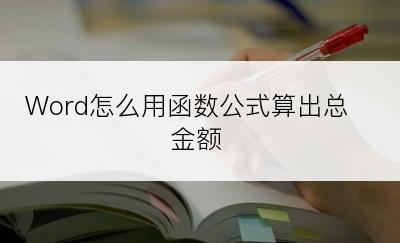 Word怎么用函数公式算出总金额