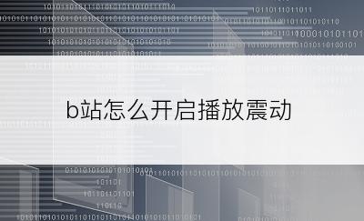 b站怎么开启播放震动