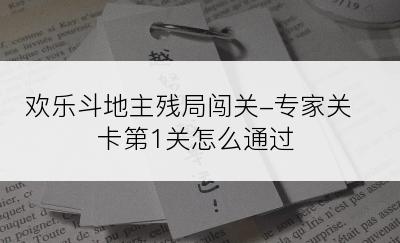 欢乐斗地主残局闯关-专家关卡第1关怎么通过