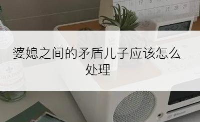 婆媳之间的矛盾儿子应该怎么处理