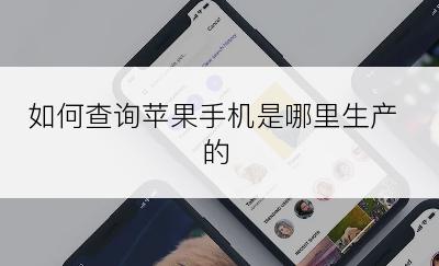 如何查询苹果手机是哪里生产的