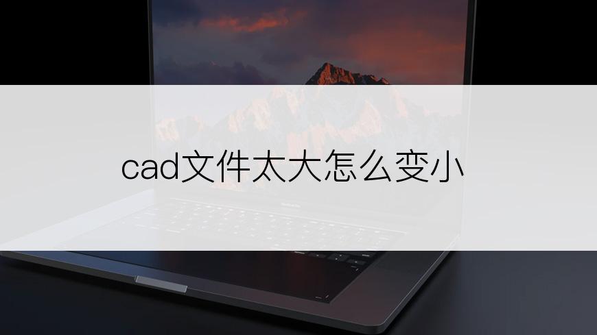 cad文件太大怎么变小