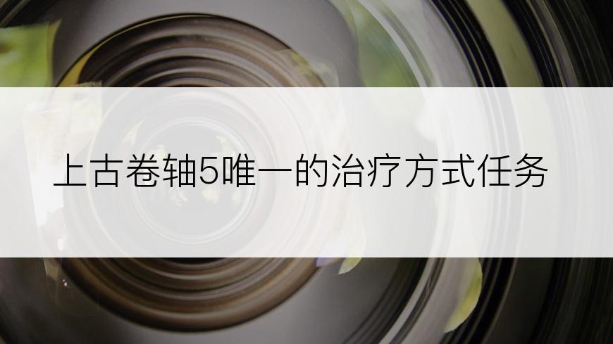 上古卷轴5唯一的治疗方式任务