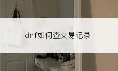 dnf如何查交易记录