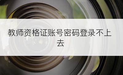 教师资格证账号密码登录不上去