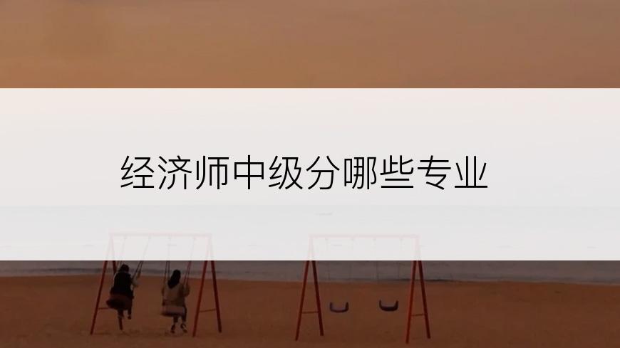 经济师中级分哪些专业