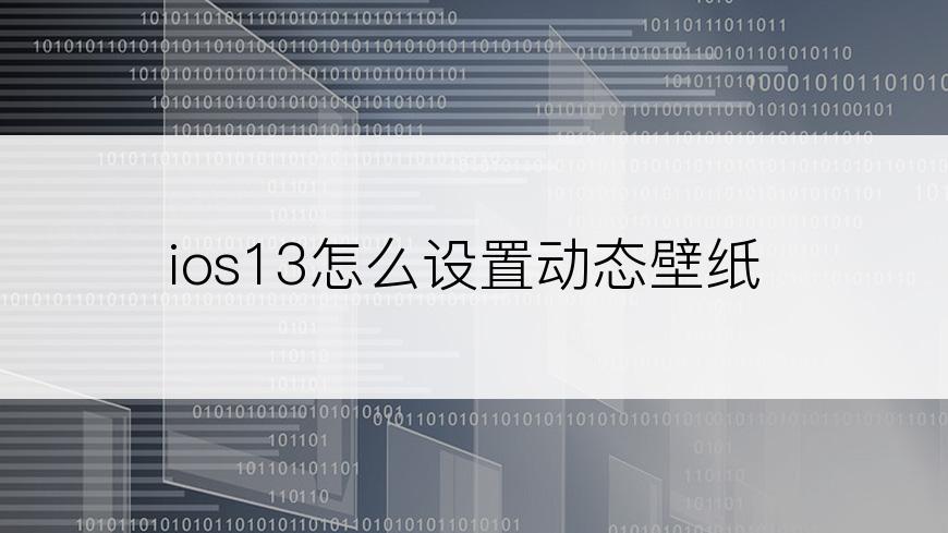 ios13怎么设置动态壁纸