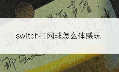 switch打网球怎么体感玩