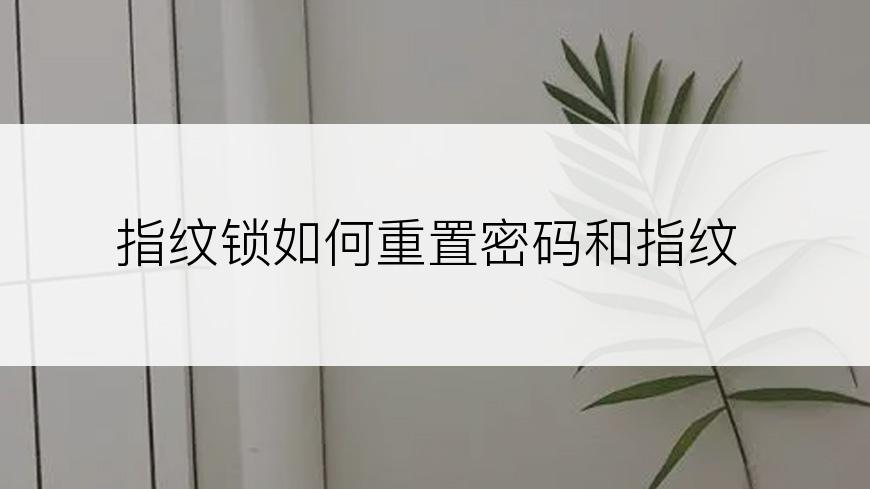 指纹锁如何重置密码和指纹