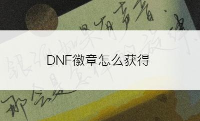 DNF徽章怎么获得