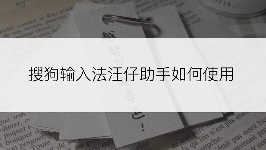 搜狗输入法汪仔助手如何使用