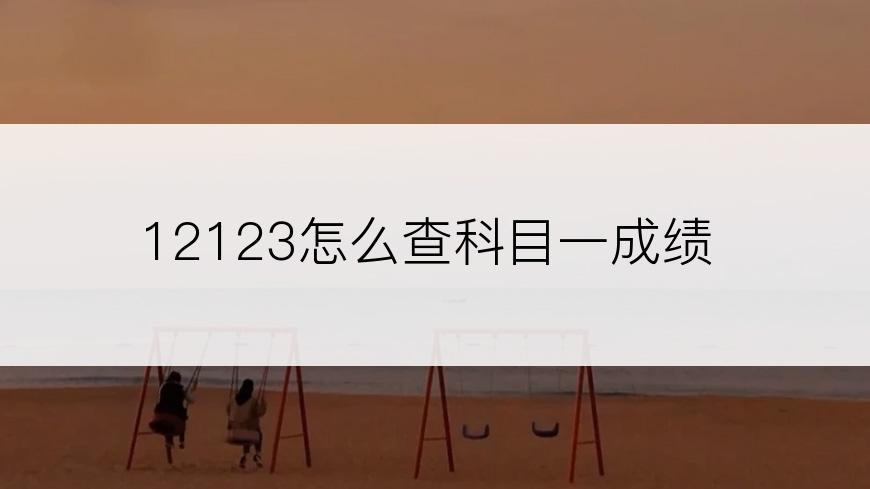 12123怎么查科目一成绩