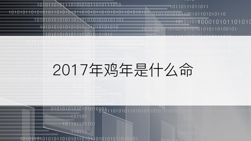 2017年鸡年是什么命