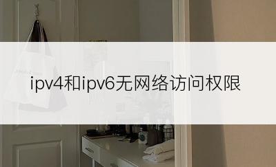 ipv4和ipv6无网络访问权限