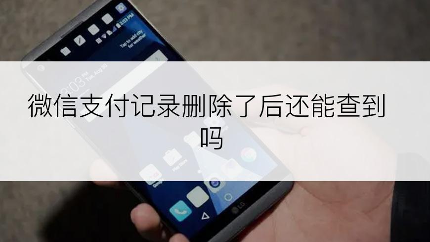 微信支付记录删除了后还能查到吗