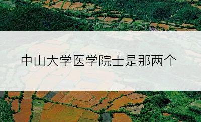 中山大学医学院士是那两个