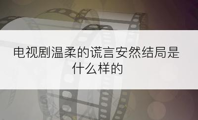 电视剧温柔的谎言安然结局是什么样的