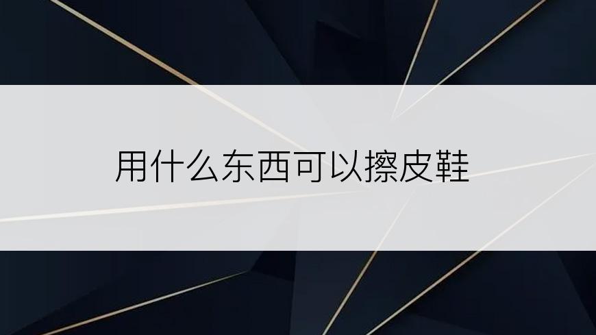 用什么东西可以擦皮鞋