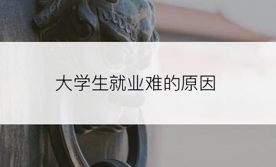 大学生就业难的原因