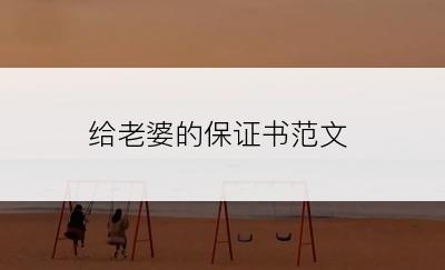 给老婆的保证书范文