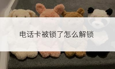 电话卡被锁了怎么解锁