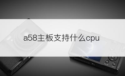 a58主板支持什么cpu