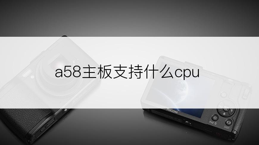 a58主板支持什么cpu