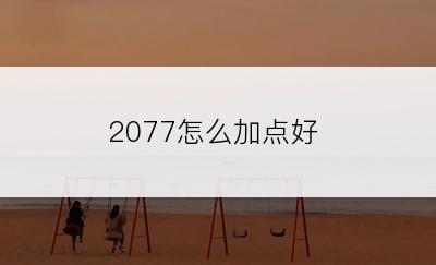 2077怎么加点好