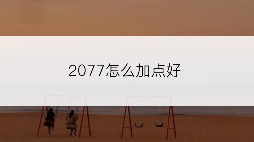 2077怎么加点好