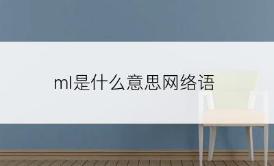 ml是什么意思网络语