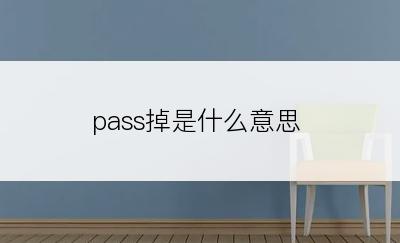 pass掉是什么意思