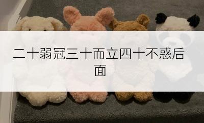 二十弱冠三十而立四十不惑后面