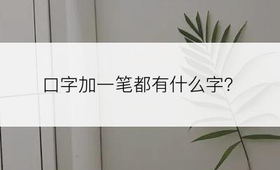 口字加一笔都有什么字？