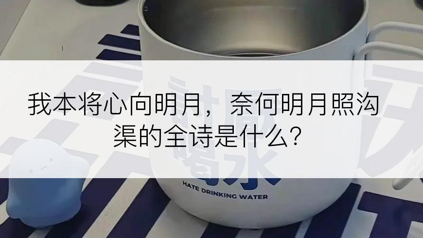 我本将心向明月，奈何明月照沟渠的全诗是什么？