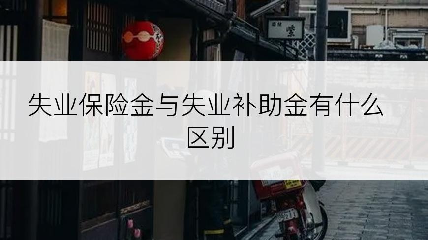 失业保险金与失业补助金有什么区别