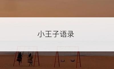 小王子语录