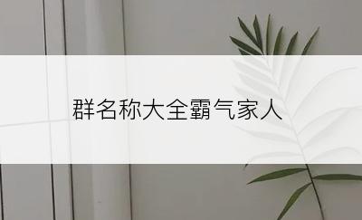 群名称大全霸气家人