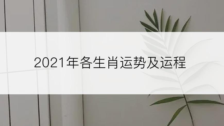 2021年各生肖运势及运程