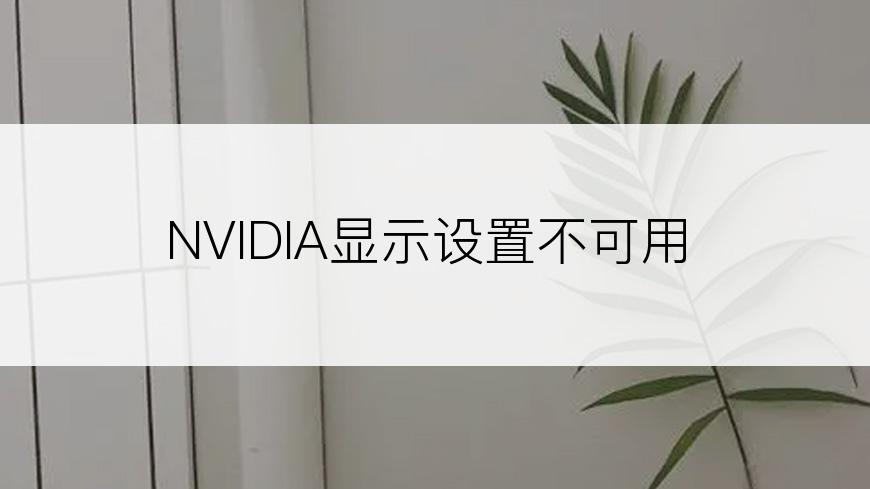 NVIDIA显示设置不可用