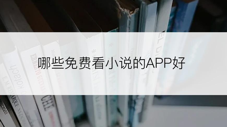 哪些免费看小说的APP好