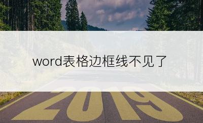 word表格边框线不见了