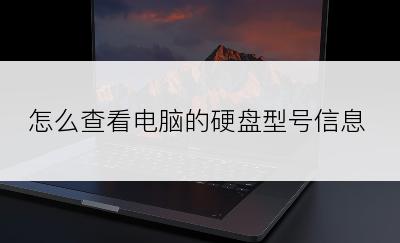 怎么查看电脑的硬盘型号信息