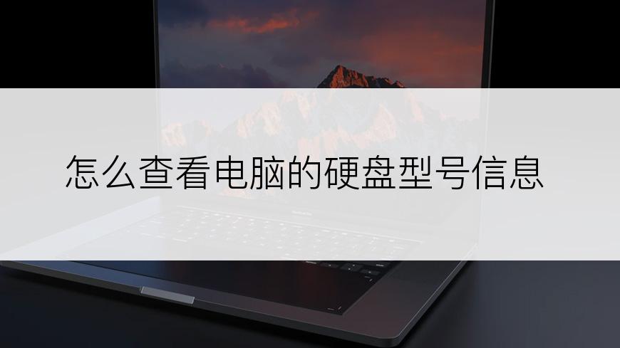 怎么查看电脑的硬盘型号信息