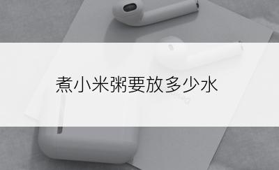 煮小米粥要放多少水