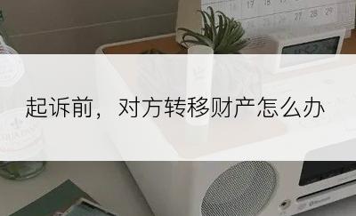 起诉前，对方转移财产怎么办