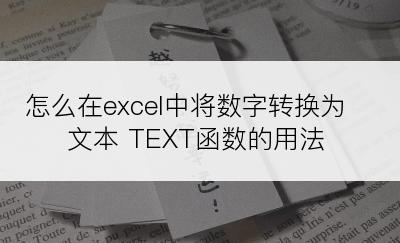 怎么在excel中将数字转换为文本 TEXT函数的用法