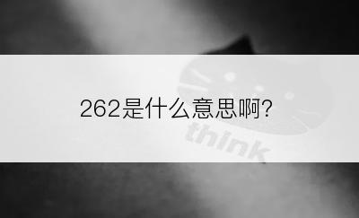 262是什么意思啊？