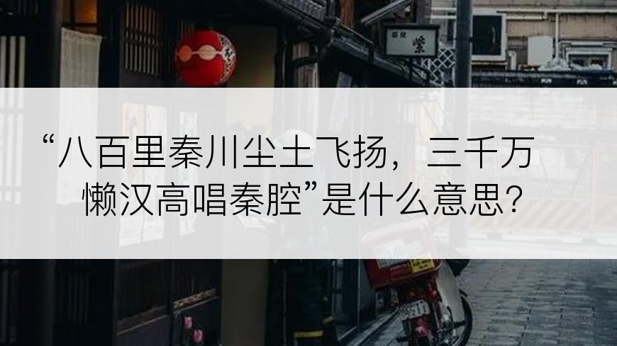 “八百里秦川尘土飞扬，三千万懒汉高唱秦腔”是什么意思？