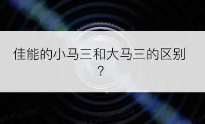 佳能的小马三和大马三的区别？